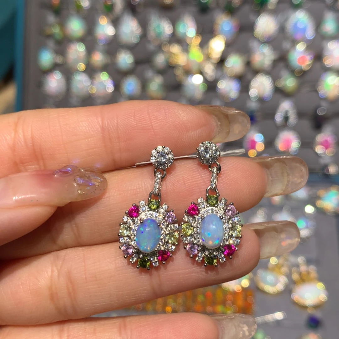 【闪购商品】欧泊珠宝耳饰银S925镶嵌