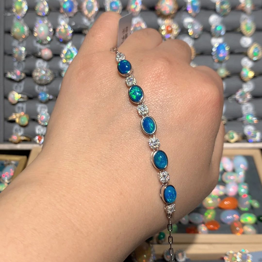 【闪购商品】欧泊手链银S925镶嵌秦***