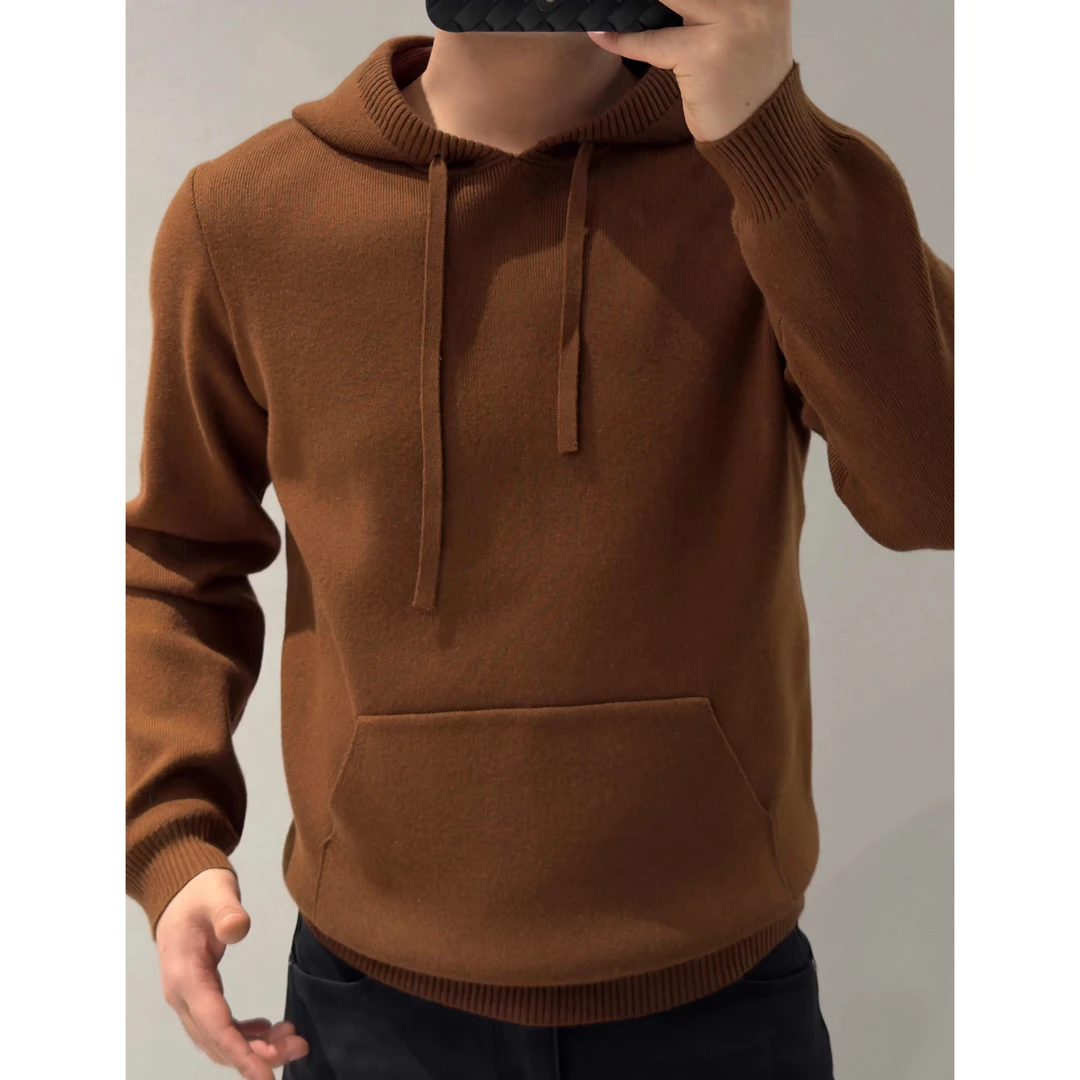 秋冬季男士连帽卫衣美拉德毛衣休闲百搭针织衫韩版加厚保暖上衣男