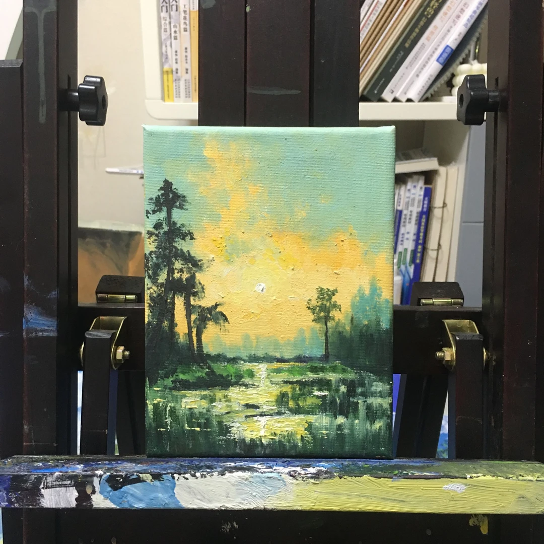 20cm*15cm小尺寸风景油画黄昏