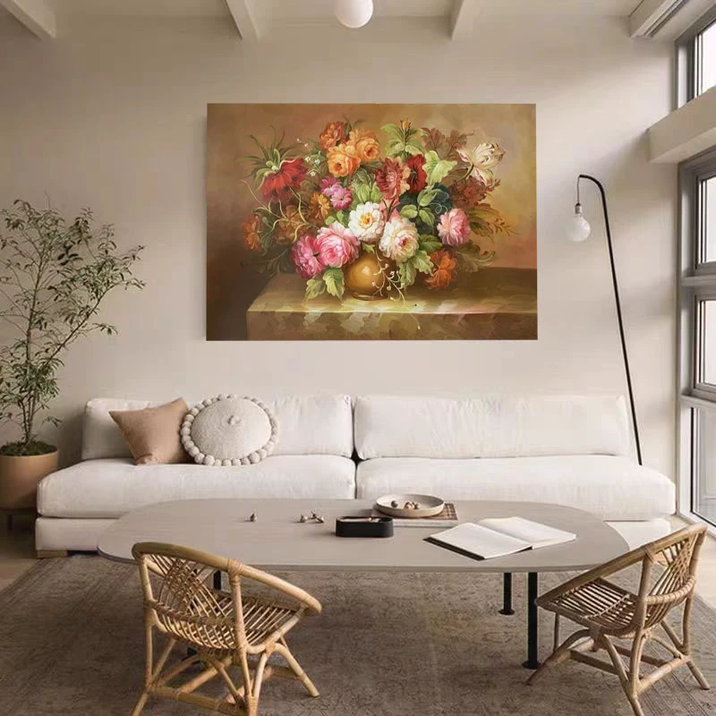 油画家蔡密华老师客厅90cm*60cm花卉