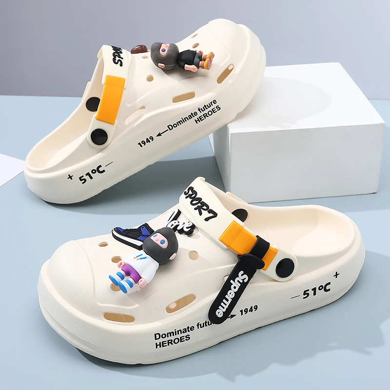 洞洞鞋男2024夏季新款踩屎感防滑时尚开车拖鞋运动软底高能感拖鞋
