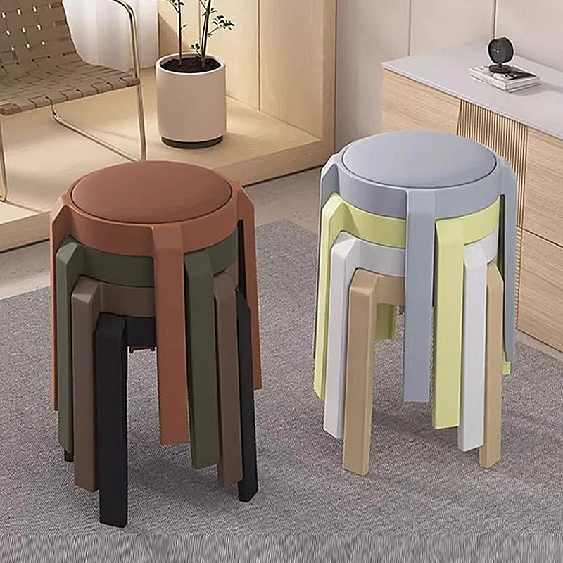 吃饭塑料高质量圆凳子椅子家具餐桌椅子加厚加粗家用客厅餐椅轻奢