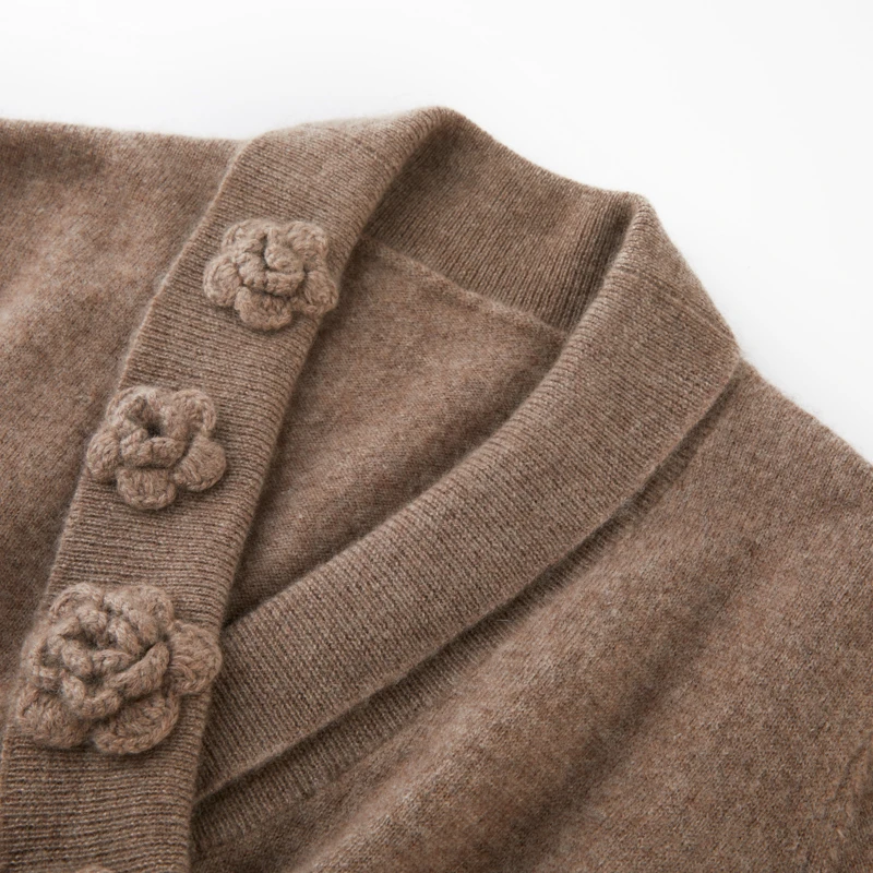 秋冬新款羊绒女V领A字裙轻奢交叉裹胸羊毛连衣裙中长款