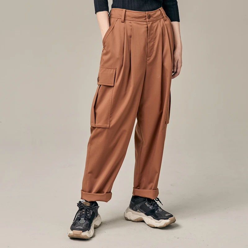 【商场同款】MOVEUP幻走2020秋季 松紧实用休闲直筒裤女120320106