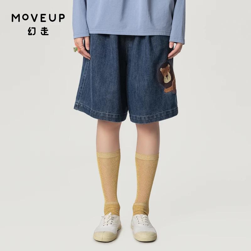 MOVEUP幻走2024春季新款.FUN系列 趣味绣花牛仔裤女324140303