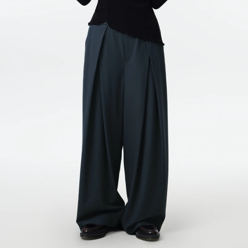 MOVEUP幻走2025春季新款.FUN 丈根腰头织唛休闲直筒裤女325120116