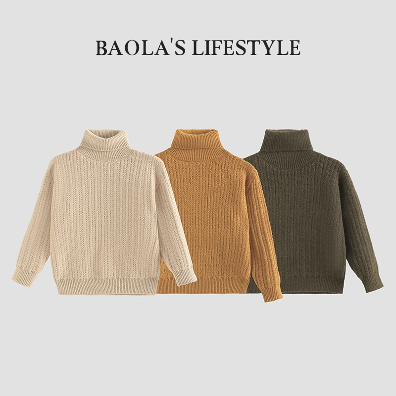 【断码清仓】韩系复古秋冬中性款时尚高领百搭加厚保暖毛衣-D5765