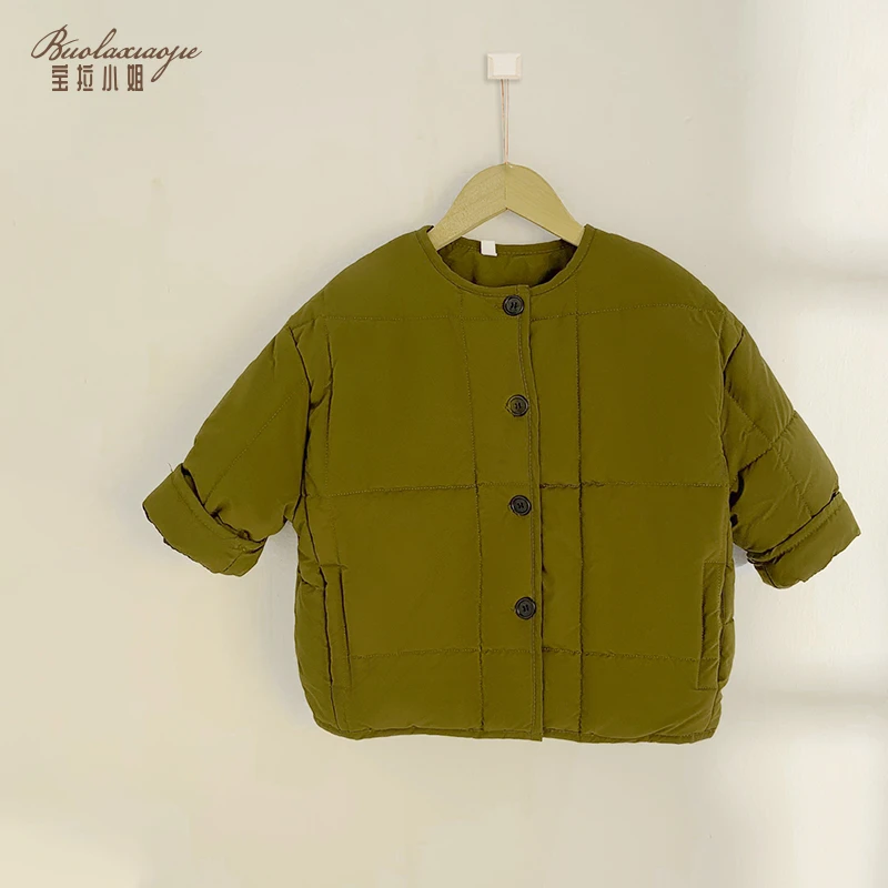 断码【防寒】韩系复古秋冬中性款加绒棉服外套-D5781短款
