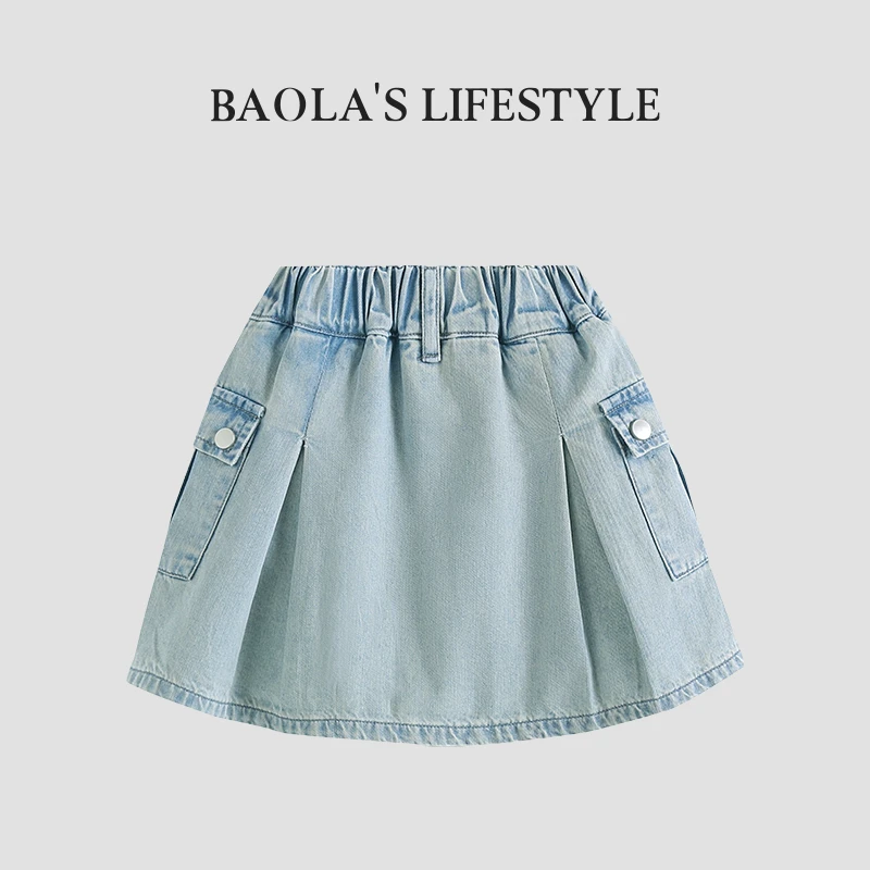 莫吉托【高定】韩系简约夏季女童洋气休闲百搭时尚牛仔短裙-LX090