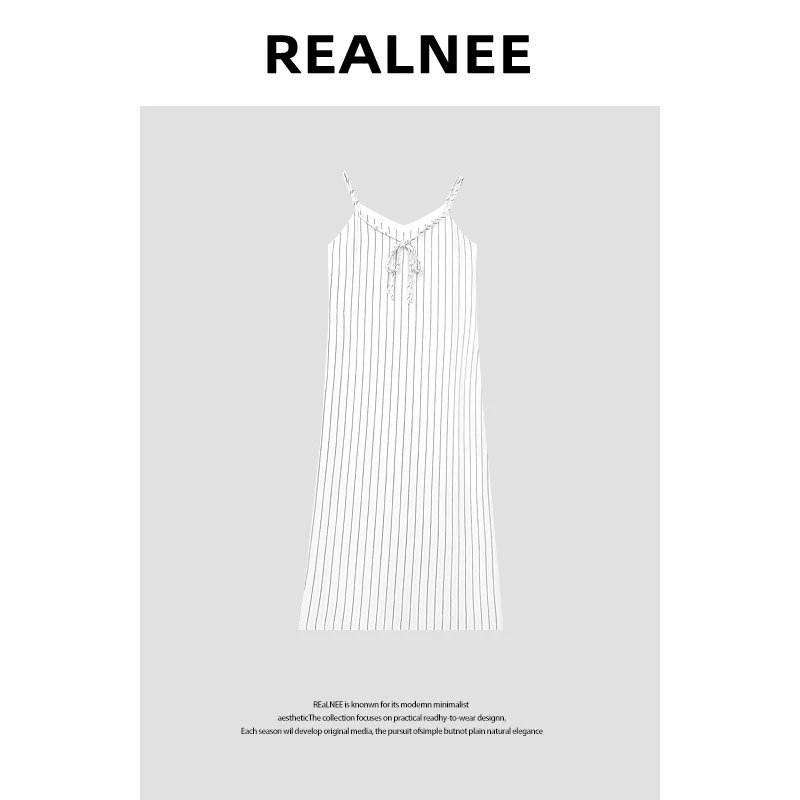 【曲线公式】“亚麻吊带裙”慵懒舒适条纹吊带连衣裙RLMMP4DQ04175