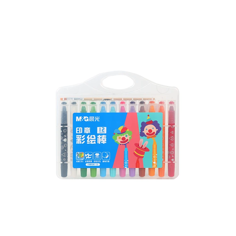 M&G/晨光晨光彩绘棒36色带印章彩绘棒旋转丝滑水洗V2903