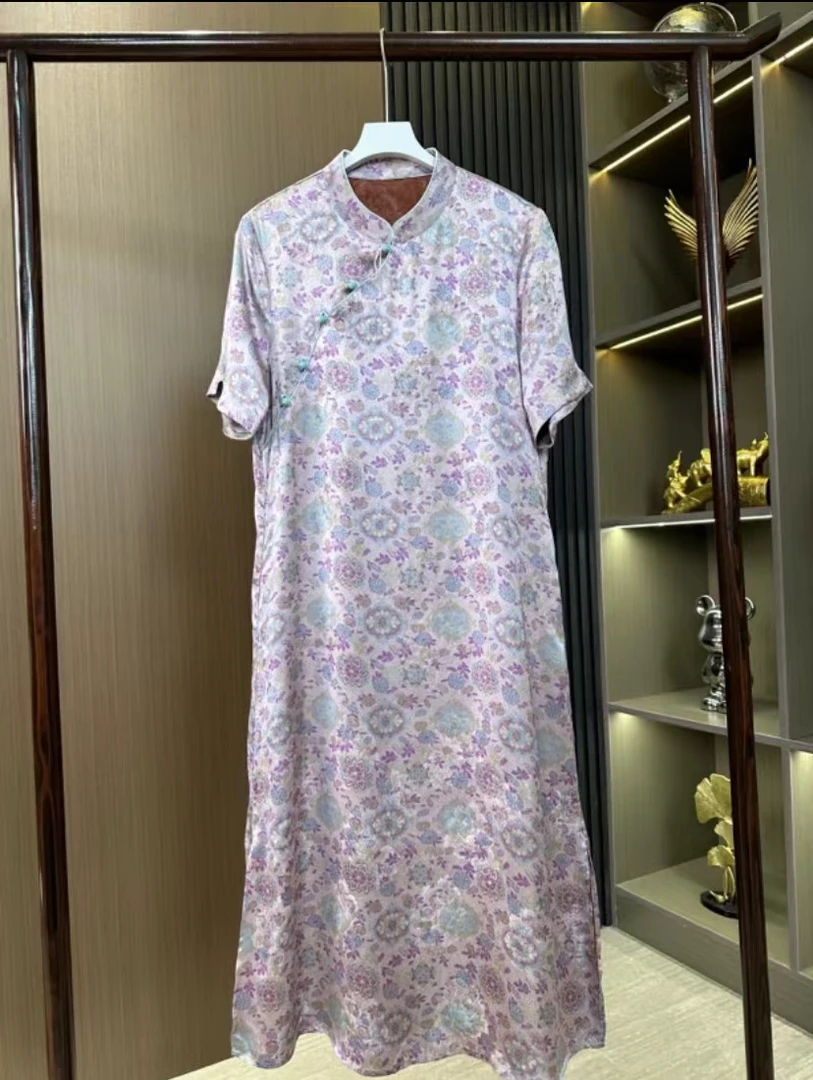 「紫罗兰」24年新款气质显瘦百搭夏季新中式国风时尚新连衣裙.