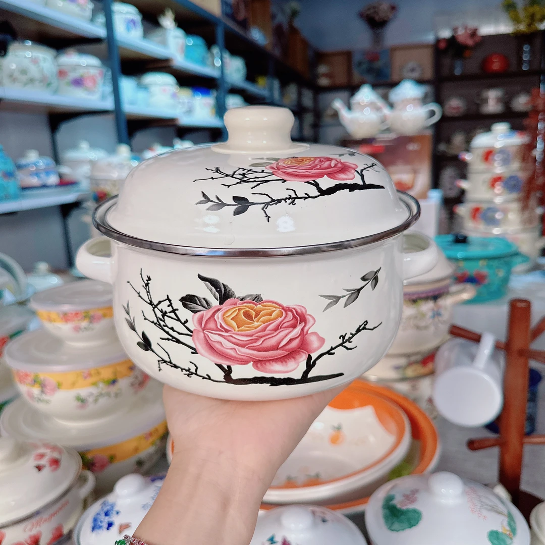 【意境】20cm2.5升搪瓷珐琅锅汤锅奶锅辅食锅柿锅
