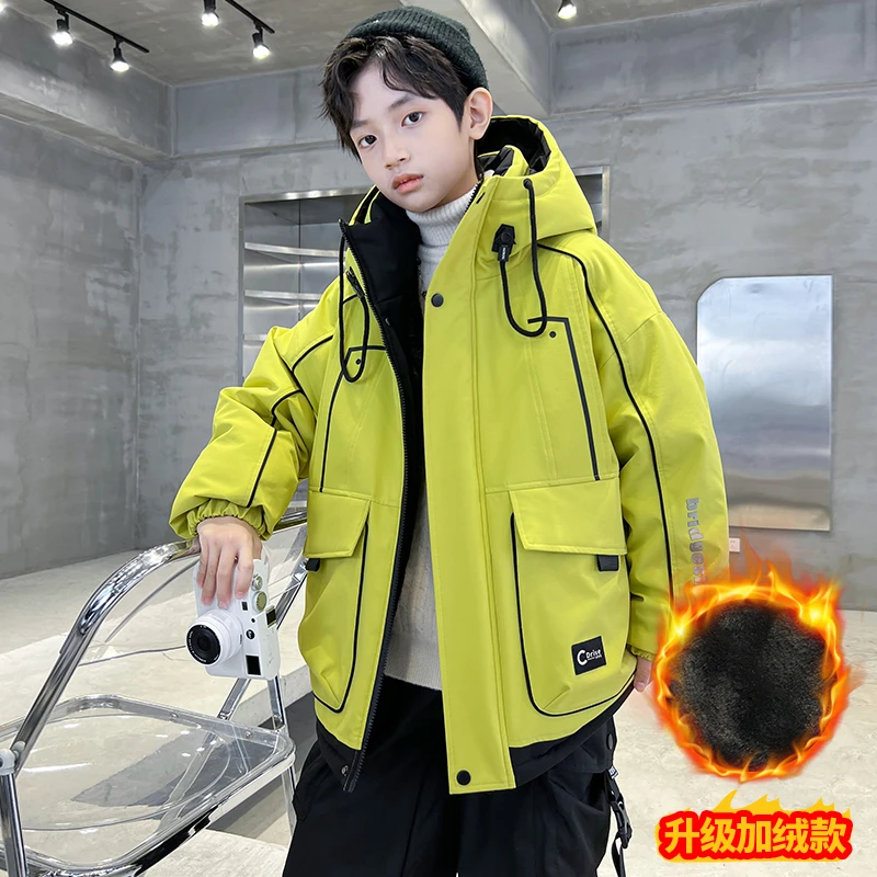 男童深秋加厚外套2024新款秋冬季中大儿童酷帅潮【奇斯熊8】CF262