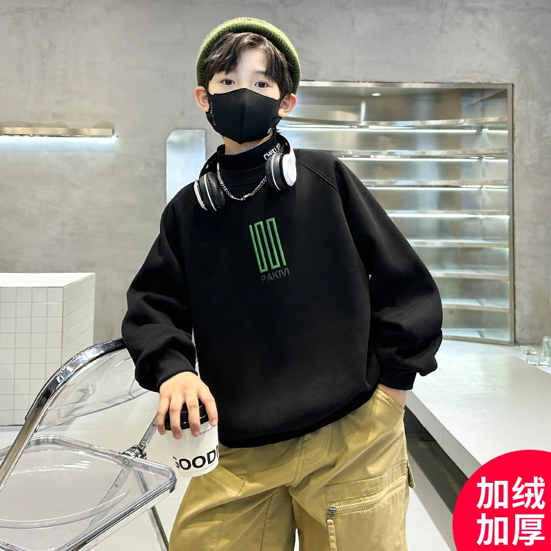 男童冬装卫衣新款冬季加绒加厚帅气秋冬季网红潮【奇斯熊】C3080