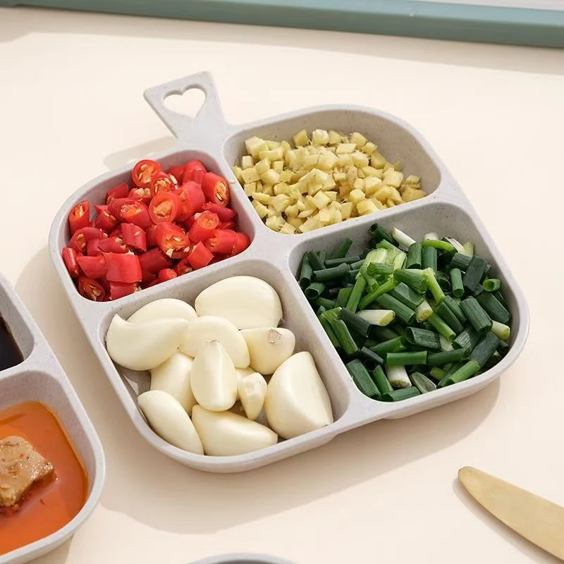 多用途分格配菜盘厨房收纳备菜盘家用火锅多功能四格