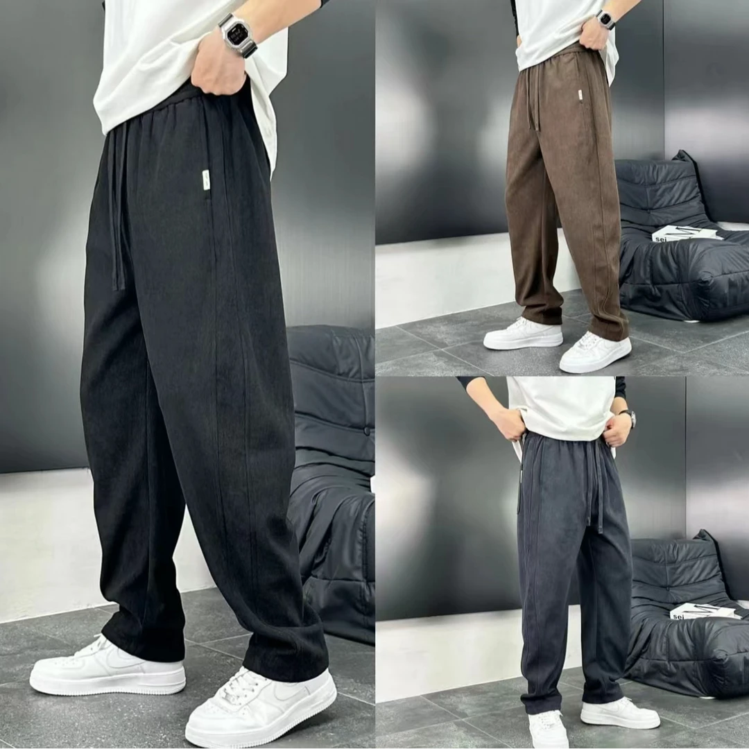 3125/新款冬季加厚加绒男士卫裤时尚潮流百搭宽松束脚长裤
