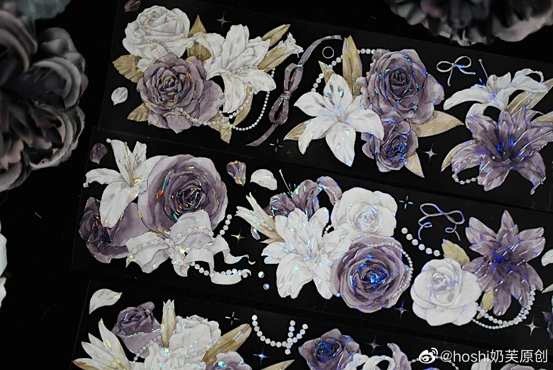 151-155网红流麻分胶带瑰若百合嫣红花蜜齿轮花锁