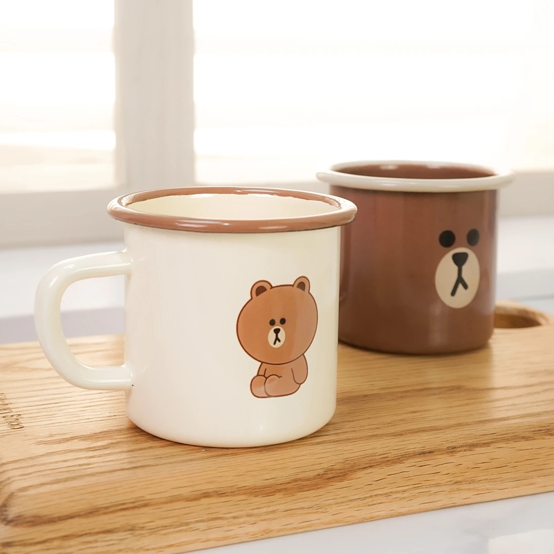 捡漏款小熊珐琅搪瓷8cm 350ml马克杯牛奶杯水杯咖啡杯