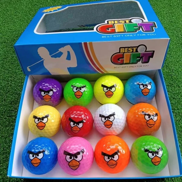 全新高尔夫球高尔夫小鸟球钥匙扣球双层练习球彩色球卡通球礼品球