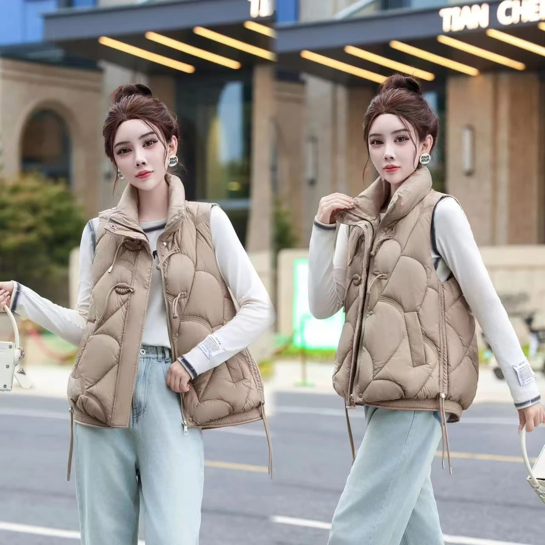 立领宽松棉马甲中式风棉马夹