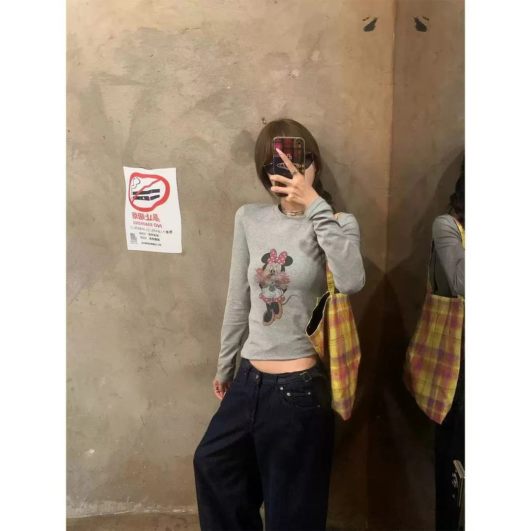 徐秋阳 花束米妮(磨毛) 百搭时尚休闲设计感显瘦显白上衣11860
