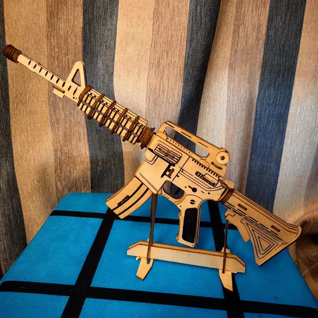 木制拼图M416益智积木手工制作模型8-14岁3D图解男孩玩具切割图解