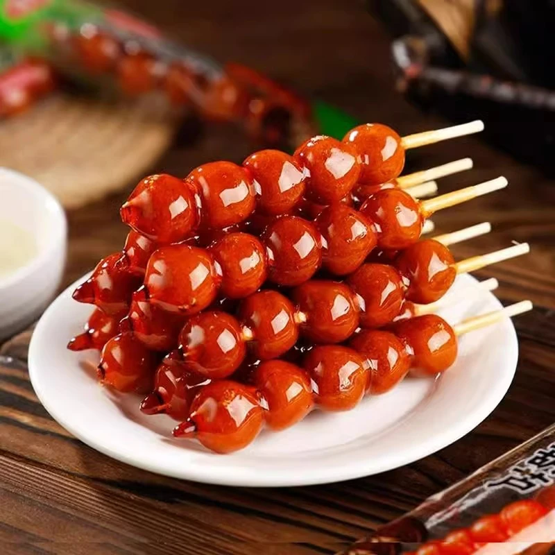 冻干冰糖葫芦山楂球果新鲜老北京糖葫芦网红零食儿时怀旧小吃特产