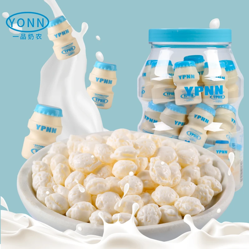 老酸奶风味奶片糖儿时怀旧糖果零食奶瓶糖240克罐装网红休闲食品