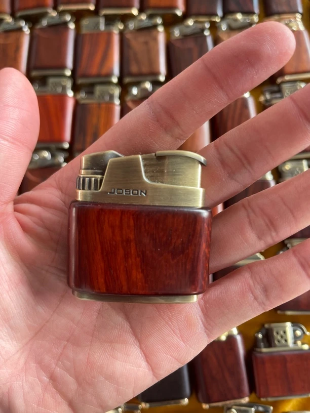 防风充气红木打火机送爸爸免费刻字创意点火老式工艺个性经典便携