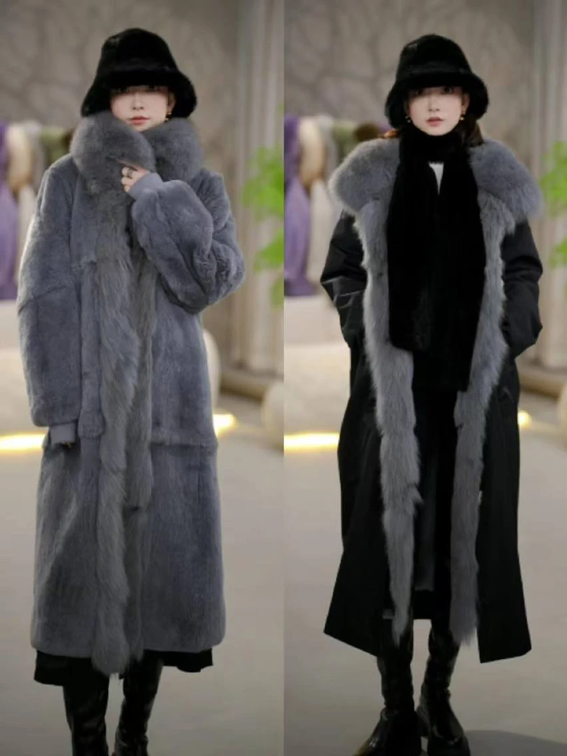 【花信风】整皮獭兔毛内胆＋毛袖新款皮草派克服