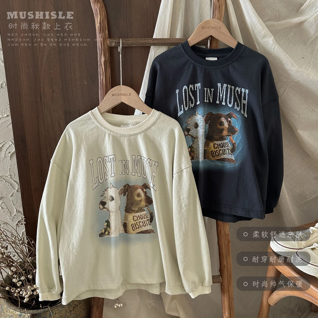 【2024新款】阿又秋季童装男童儿童中大童日系百搭长袖卫衣99071Q