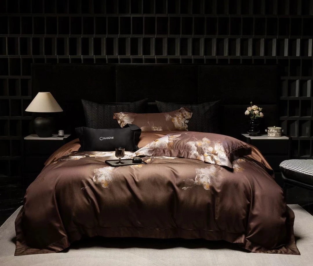 盛满坊【阿黛尔】高端轻奢简约天丝棉纯棉全棉色织四件套