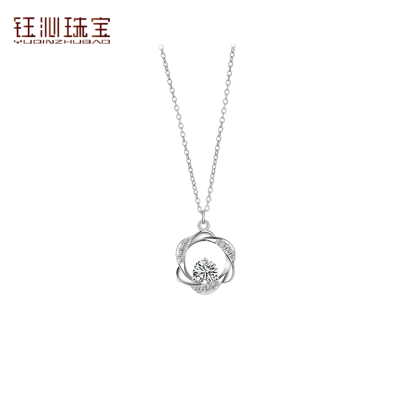YUQINZHUBAO/钰沁珠宝 钛钢项链 莫比乌斯环项链女小众圆环锁骨链