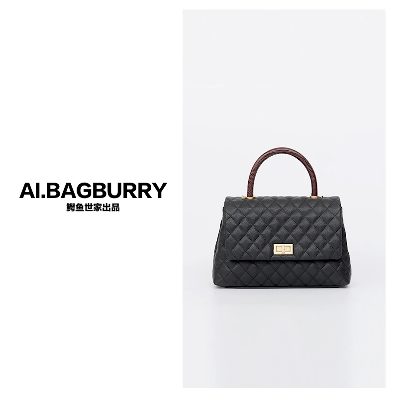 AI.BAGBURRY2024年秋冬雅丹新款女士真皮百搭时尚牛皮手提包