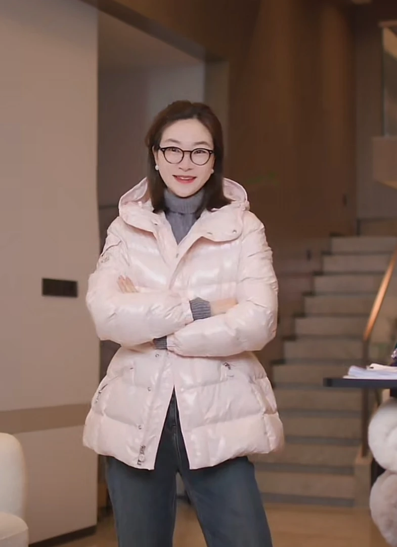 072 & RICE【粉萌萌】秋冬休闲连帽拉链长袖白鹅绒外套 HR008