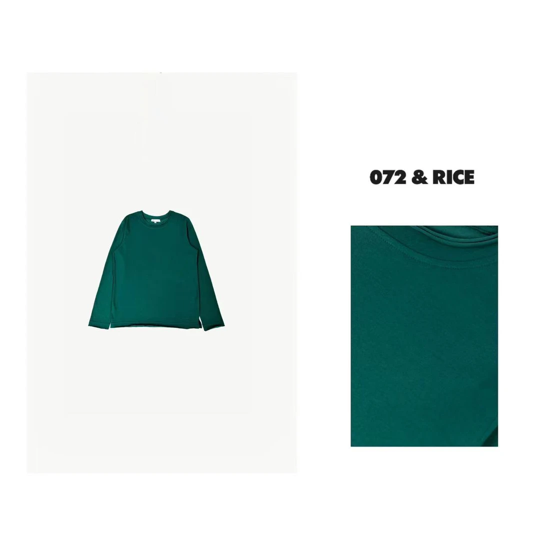 072 & RICE【秋葵】秋季休闲圆领净版长袖T恤 S0179-SR 125FF