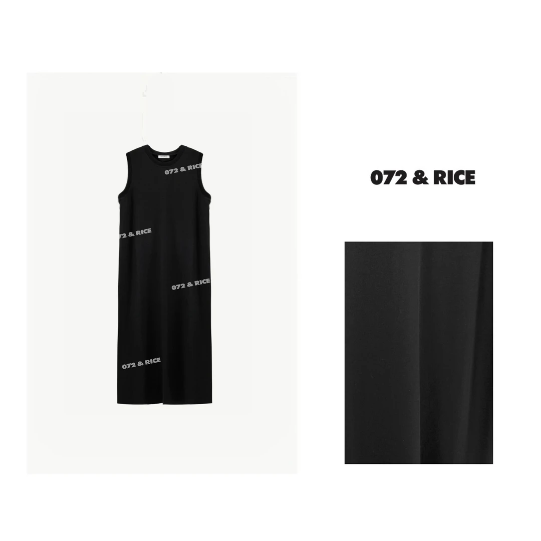 072 & RICE【嘉丽裙】夏季休闲圆领无袖连衣裙 32W129Z*