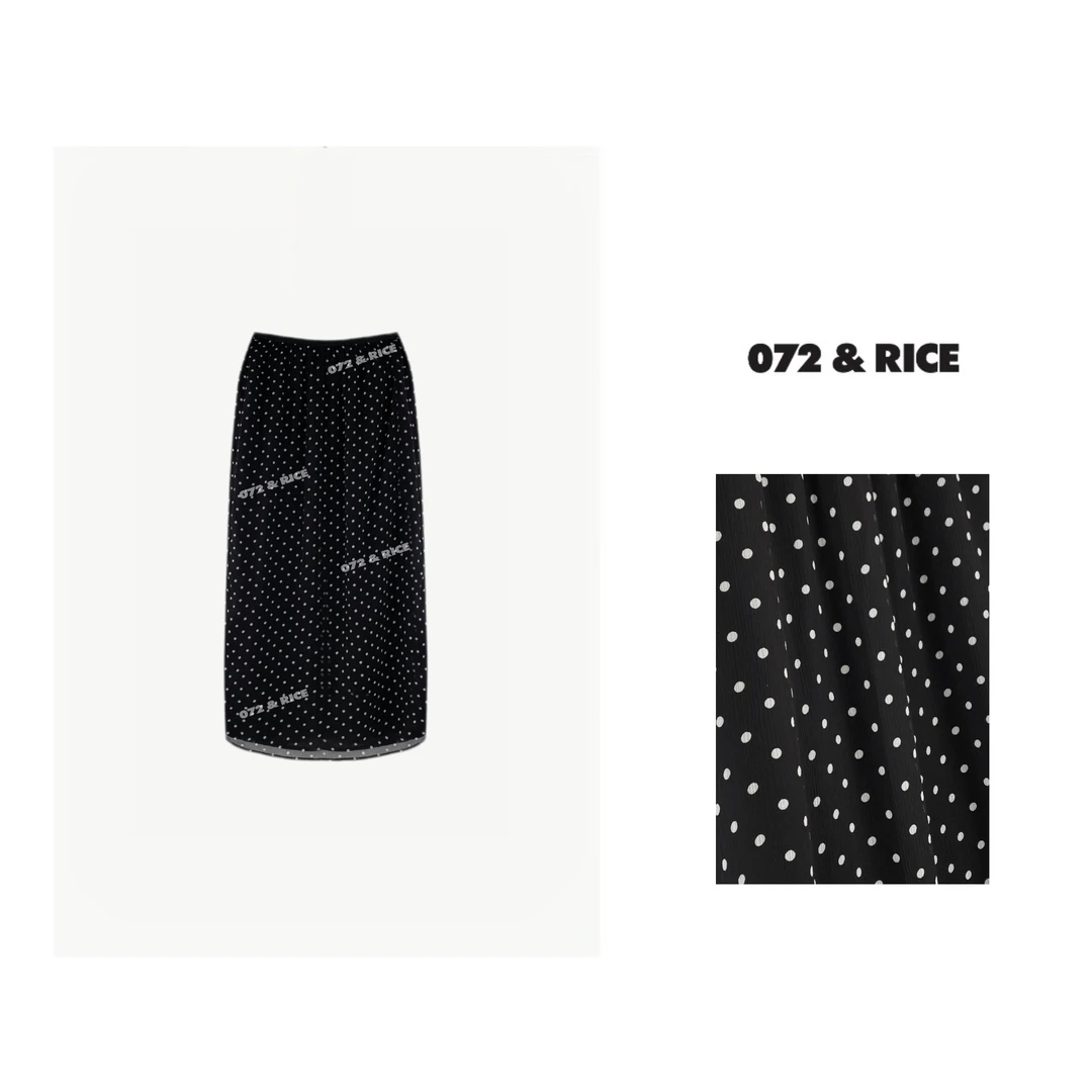 072 & RICE【波点裙】夏季休闲松紧腰波点半身裙 24NB072Z*
