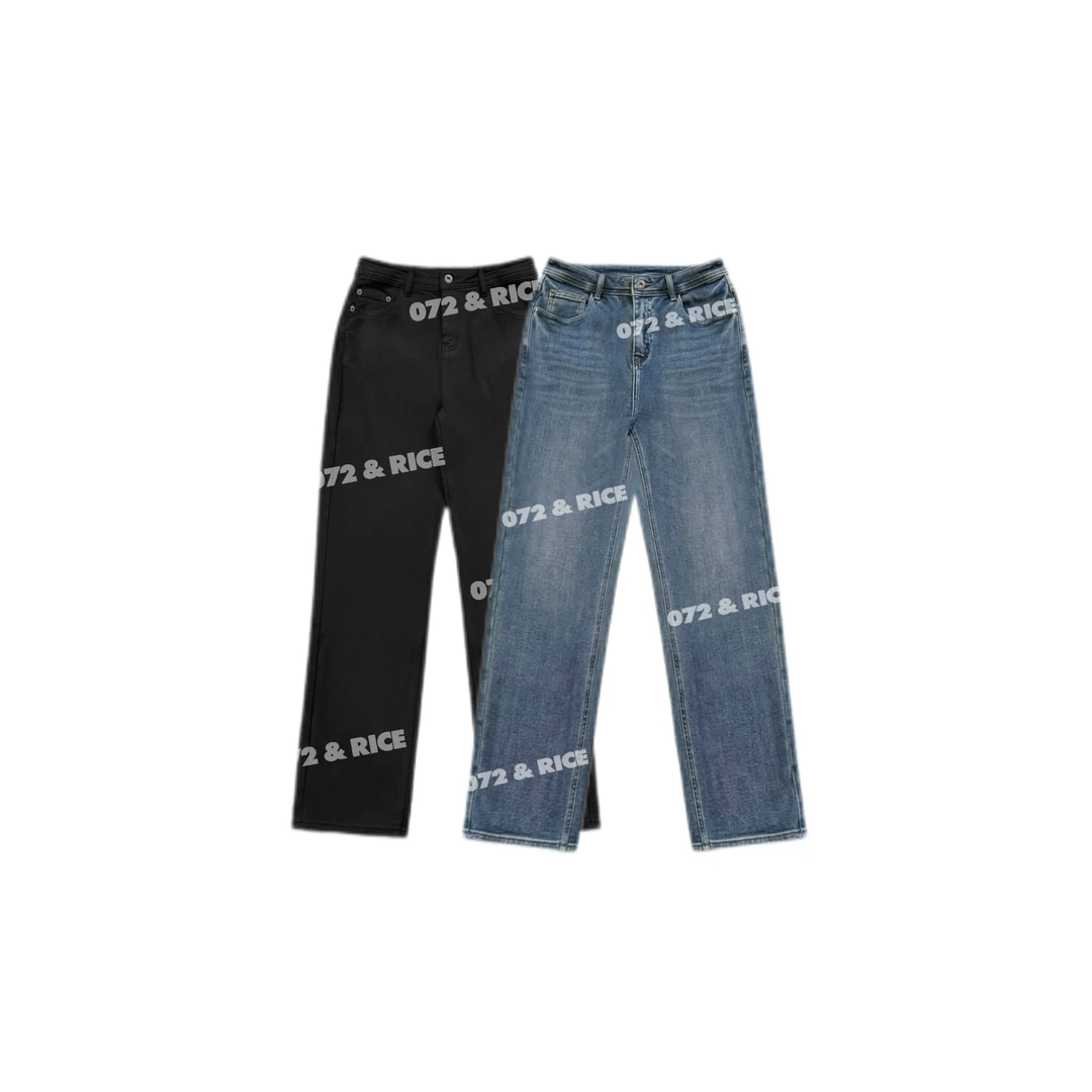 072 & RICE【火烈鸟2.0】秋冬休闲薄绒直筒九分牛仔裤 FK1110