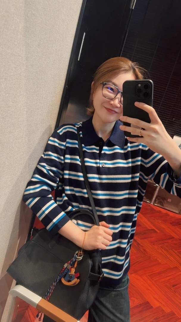 072 & RICE【无花果】100羊毛 秋季休闲翻领长袖针织衫 LN37289