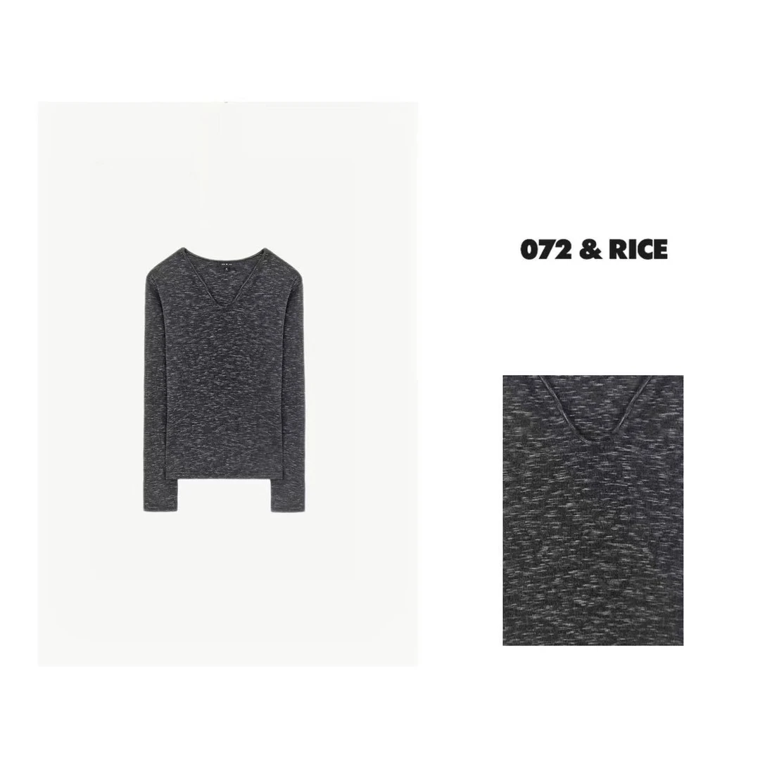 072 & RICE【小石头】秋冬休闲圆领肌理感长袖T恤 NB269L FF