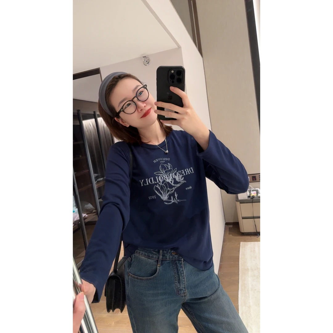 072 & RICE【玉兰TEE】秋季休闲圆领长袖T恤 31NB246Z*