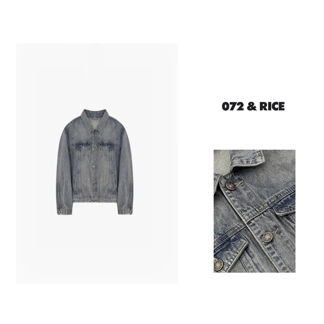 072 & RICE【海瑟薇】春夏休闲洗水长袖牛仔外套 A070RW FF