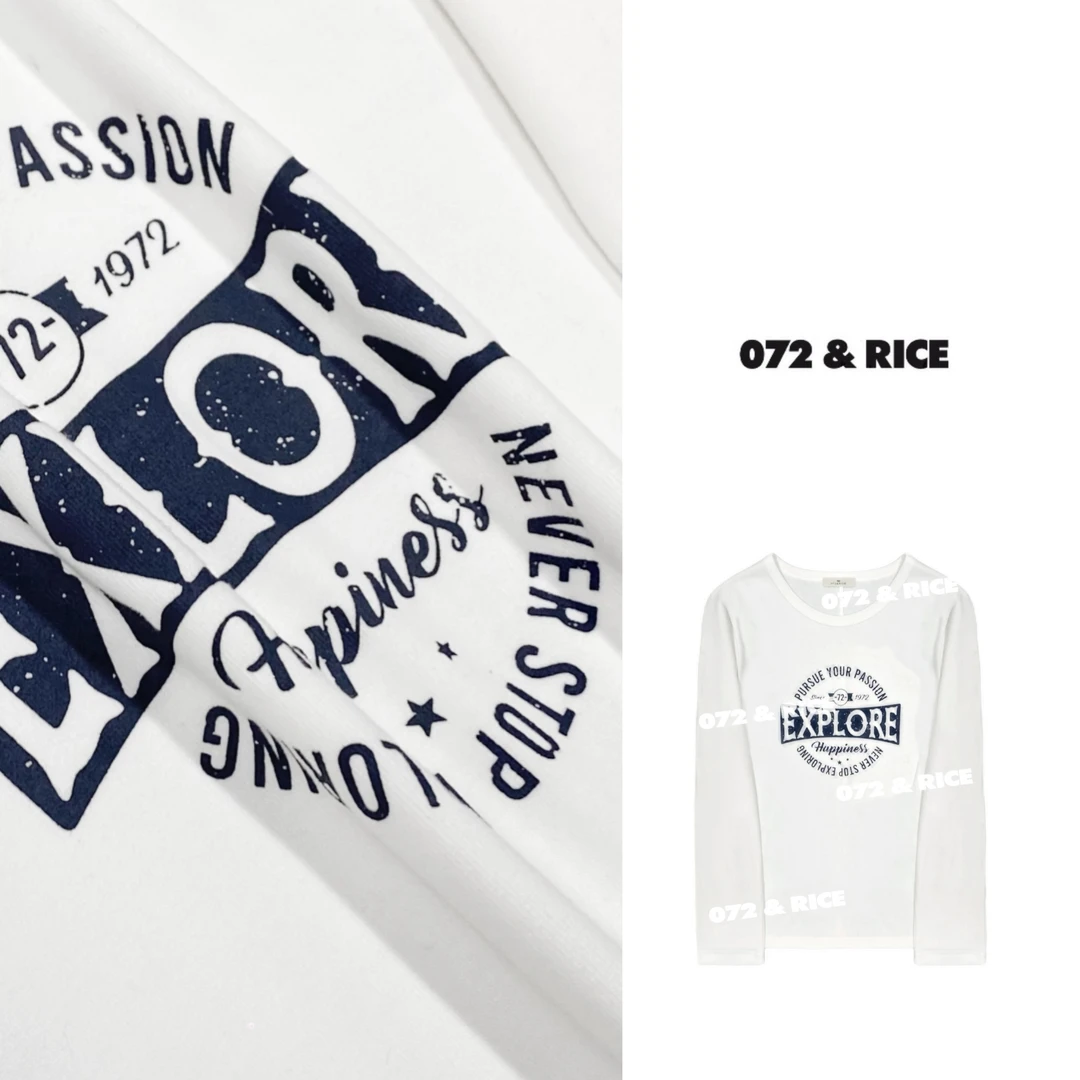 072 & RICE【字母TEE】秋冬休闲圆领长袖T恤 31NB266Z*