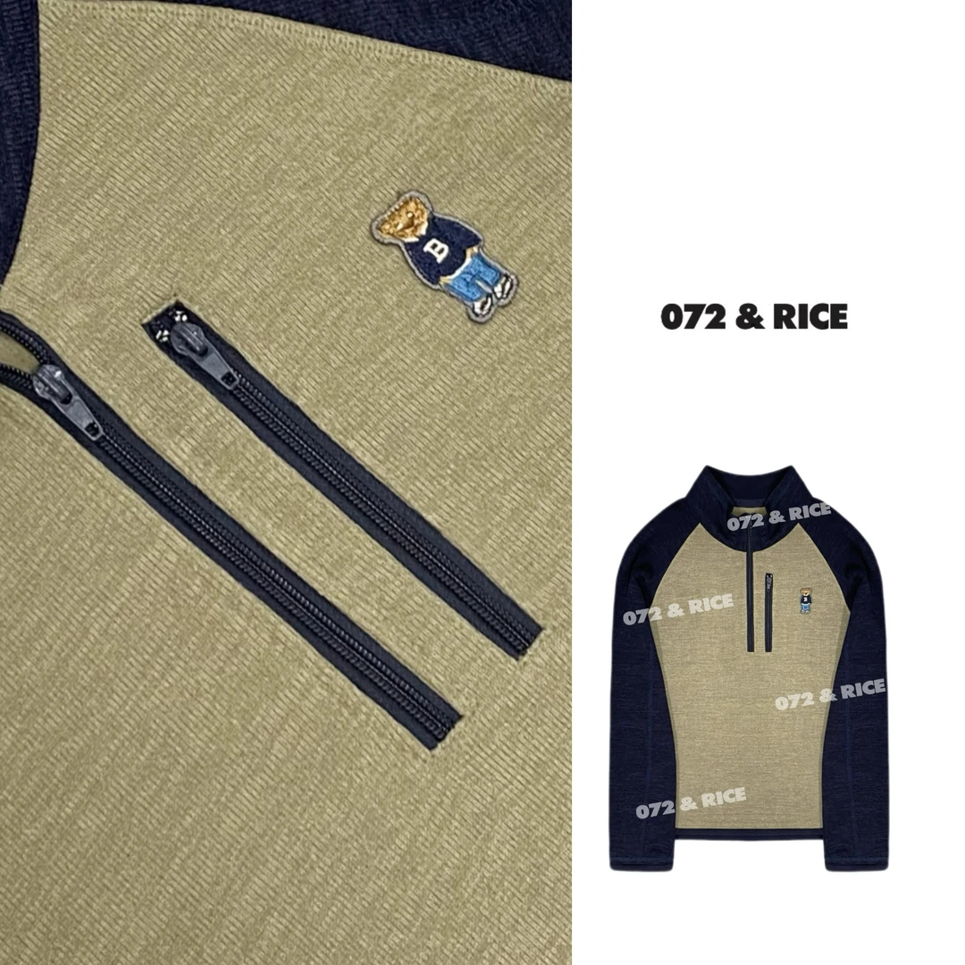 072 & RICE【黄油小熊】秋冬休闲半拉链加厚长袖卫衣 31W200Z*