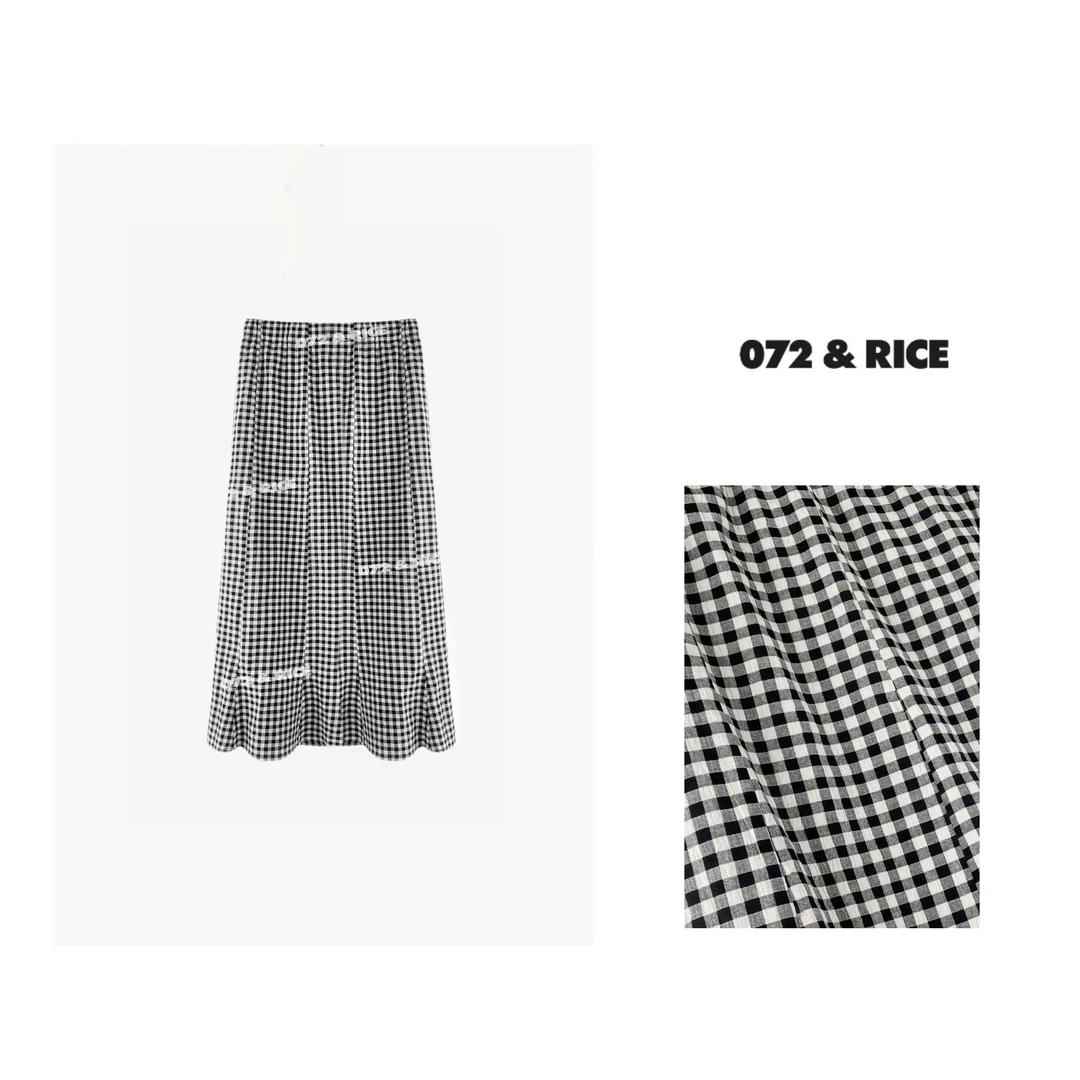 072 & RICE【赛尔格裙】夏季休闲松紧腰半身裙 24XD25