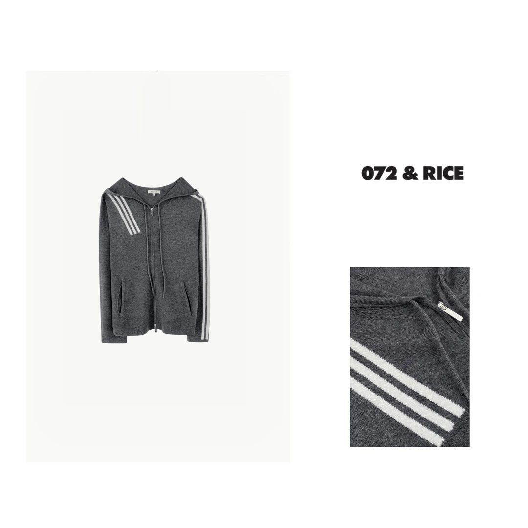 072 & RICE【甜心教主】春季连帽抽绳拉链长袖针织外套 LE199 FF