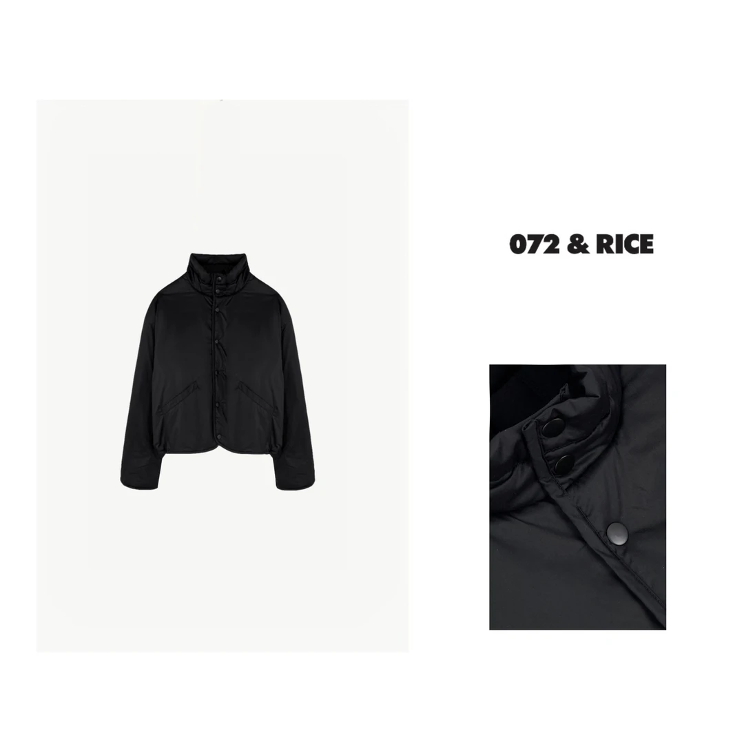 072 & RICE【黑冠】秋冬休闲高领单排扣两面穿棉服外套 XB041 FF